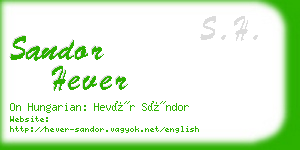 sandor hever business card